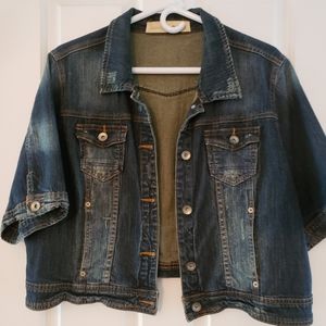 Women's fashion bug bolero short spring summer jean jacket plus size 18W